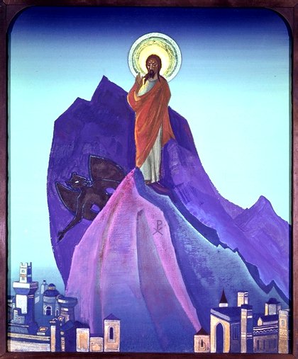 The Temptation of Christ, painted by Nicholas Roerich in 1933